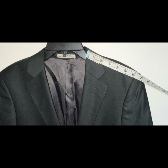 Zara Man - 100% Wool Charcoal Dark Gray 2 Button Blazer Suit Jacket (Size: 38R) - Picture 6 of 17